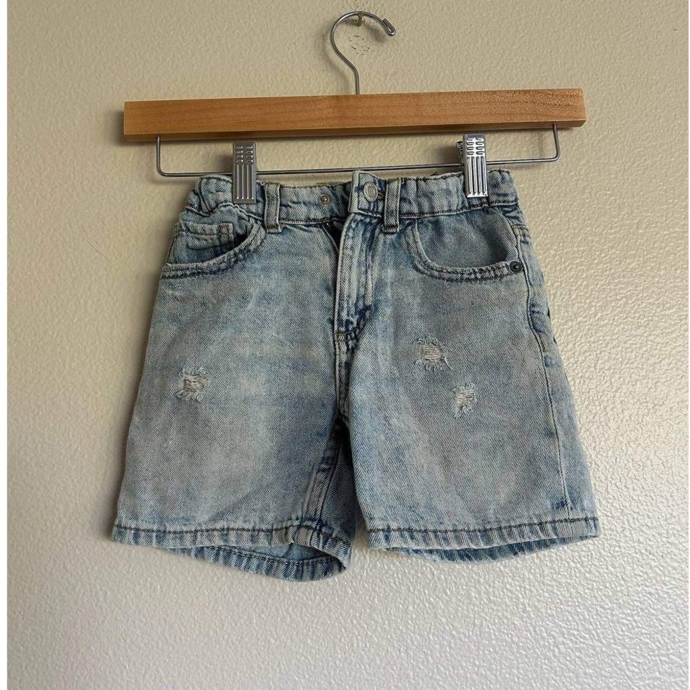 Zara Kids Distressed Denim Shorts 4-5 Years Light Wash Y2K Streetwear 90's 80's